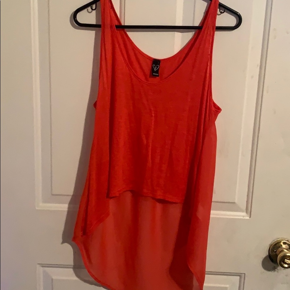 Windsor Orange Tank Top/ See- Through Back Size S